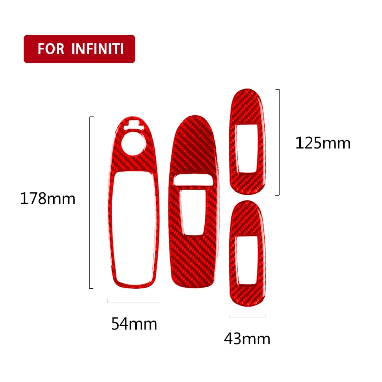 Car Carbon Fiber B Style Window Glass Lift Panel Decorative Sticker for Infiniti Q50 2014-2020, Left Drive, B Style Window Glass Lift, Left Drive