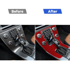 Car Carbon Fiber Central Control Panel Decorative Sticker for Volvo V60 2010-2017, Left Drive, Central Control Panel, Left Drive