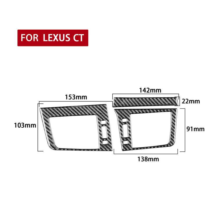 Car Carbon Fiber Left and Right Air Outlet Decorative Sticker for Lexus CT 2011-2017, Right Drive, Left and Right Air Outlet, Right Drive