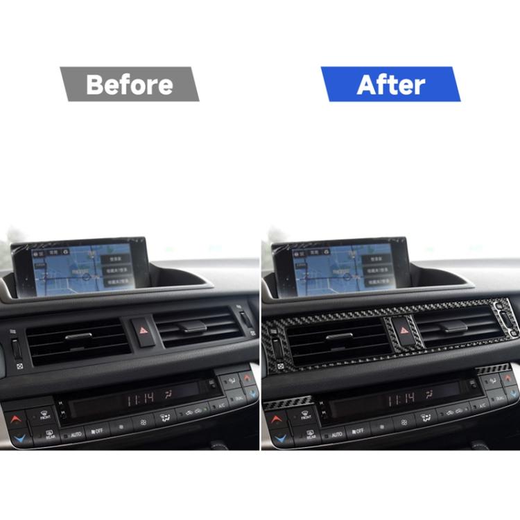 Car Carbon Fiber Central Control Air Outlet Decorative Sticker for Lexus CT 2011-2017, Left Drive, Central Control Air Outlet, Left Drive