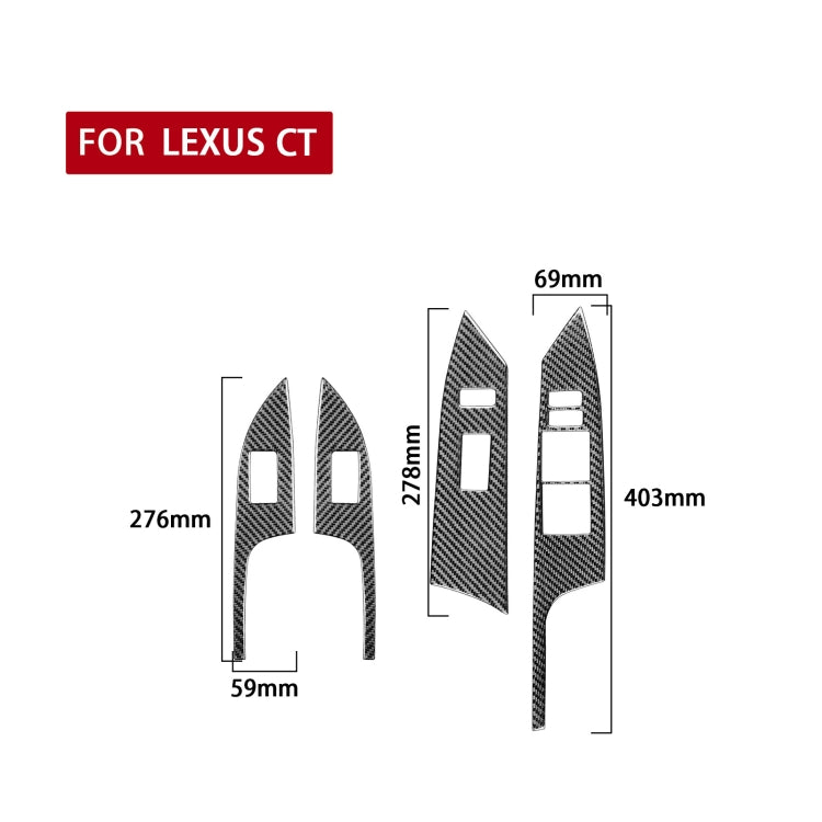 Car Carbon Fiber Window Lift Decorative Sticker for Lexus CT 2011-2017, Right Drive, Window Lift, Right Drive