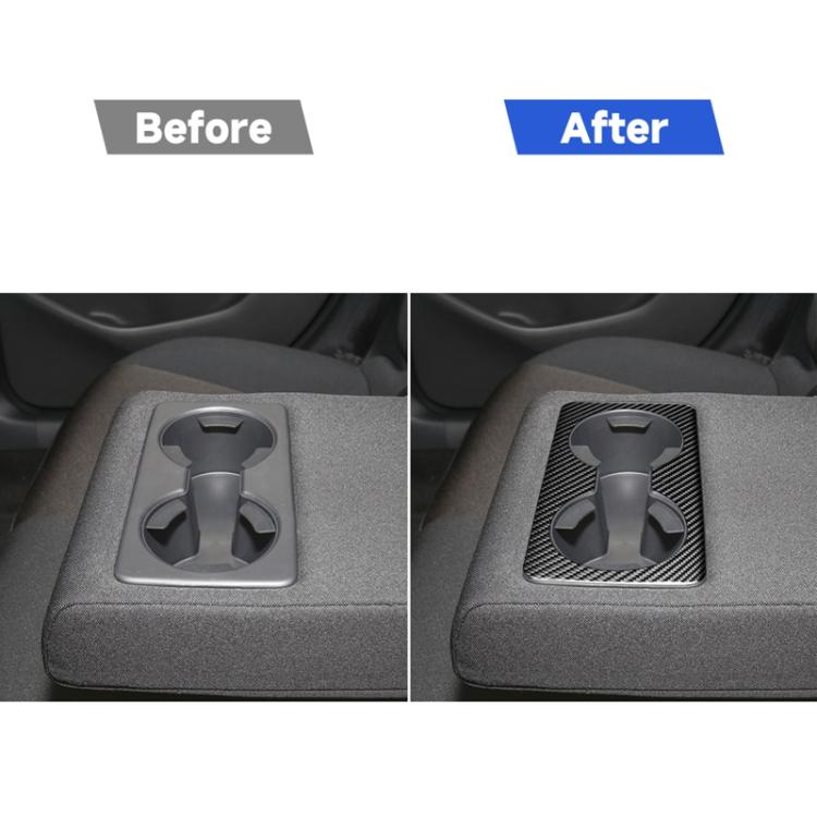 Car Carbon Fiber Rear Water Cup Decorative Sticker for Mazda 3 Axela 2020, Left and Right Drive , Rear Water Cup
