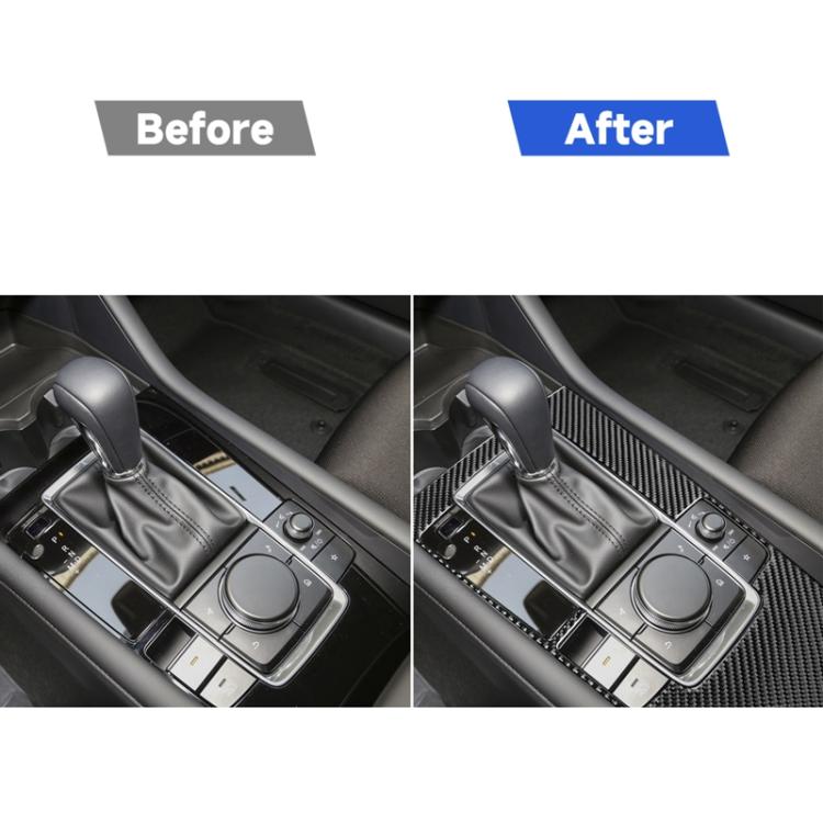 Car Carbon Fiber Central Control Gear Panel Decorative Sticker for Mazda 3 Axela 2020, Left Drive, Central Control Gear Panel, Left Drive