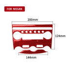 3 in 1 Car Carbon Fiber Air Conditioning Adjustment Panel Decorative Sticker for Nissan 370Z / Z34 2009-, Left and Right Drive Universal, 3 in 1 Air Conditioning Adjustment Panel