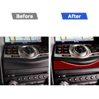 Car Carbon Fiber Multimedia Navigation Button Decorative Strip for Nissan 370Z / Z34 2009-, Left and Right Drive Universal, Multimedia Navigation Button Strip