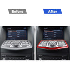 Car Carbon Fiber Multimedia Navigation Button Panel Decorative Sticker for Nissan 370Z / Z34 2009-, Left and Right Drive Universal, Multimedia Navigation Button Panel