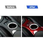 3 in 1 Car Carbon Fiber Center Console Water Cup Holder Panel Decorative Sticker for Nissan 370Z / Z34 2009-, Left and Right Drive Universal, Center Console Water Cup Holder Panel D
