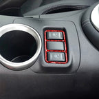 Car Carbon Fiber Central Control Heating Button Frame Decorative Sticker for Nissan 370Z / Z34 2009-, Left and Right Drive Universal, Central Control Heating Button Frame
