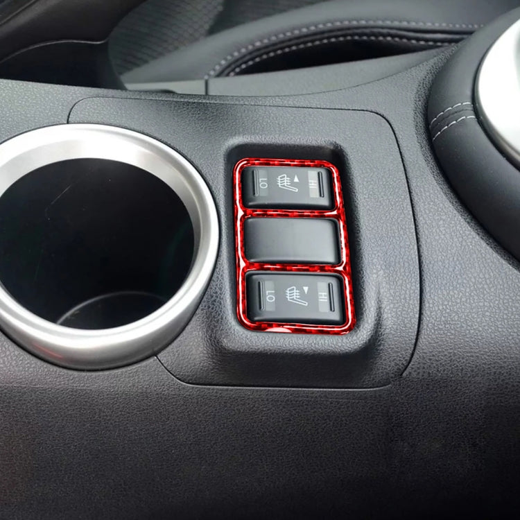 Car Carbon Fiber Central Control Heating Button Frame Decorative Sticker for Nissan 370Z / Z34 2009-, Left and Right Drive Universal, Central Control Heating Button Frame