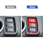 Car Carbon Fiber Central Control Heating Button Frame Decorative Sticker for Nissan 370Z / Z34 2009-, Left and Right Drive Universal, Central Control Heating Button Frame