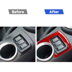 Car Carbon Fiber Central Control Heating Button Decorative Sticker for Nissan 370Z / Z34 2009-, Left and Right Drive Universal, Central Control Heating Button