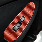 2 in 1 Car Carbon Fiber Window Lift Panel Decorative Sticker for Nissan 370Z / Z34 2009-, Right Drive Low-configured, Window Lift Panel, Right Drive