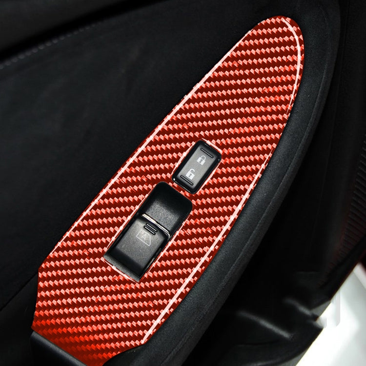 2 in 1 Car Carbon Fiber Window Lift Panel Decorative Sticker for Nissan 370Z / Z34 2009-, Right Drive Low-configured, Window Lift Panel, Right Drive