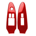 2 in 1 Car Carbon Fiber Window Lift Panel Decorative Sticker for Nissan 370Z / Z34 2009-, Left Drive Low-configured, Window Lift Panel, Left Drive