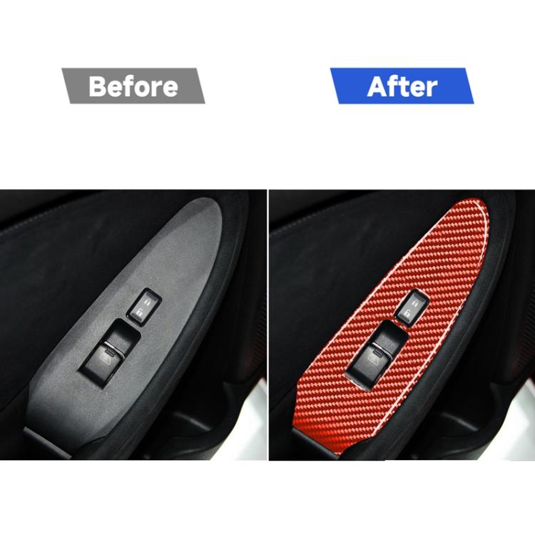 Car Carbon Fiber Vice Driving Side Door Lift Control Decorative Sticker for Nissan 370Z / Z34 2009-, Right Drive, Vice Driving Side Lift Control, Right Drive