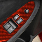 Car Carbon Fiber Main Driving Side Door Lift Control Decorative Sticker for Nissan 370Z / Z34 2009-, Left Drive Low-configured, Main Driving Side Lift Control, Left Drive