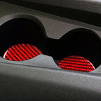Car Carbon Fiber Water Cup Holder Mat Decorative Sticker for Chevrolet Camaro 2016-2019, Left and Right Drive Universal, Water Cup Holder Mat
