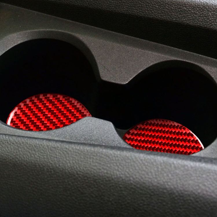 Car Carbon Fiber Water Cup Holder Mat Decorative Sticker for Chevrolet Camaro 2016-2019, Left and Right Drive Universal, Water Cup Holder Mat
