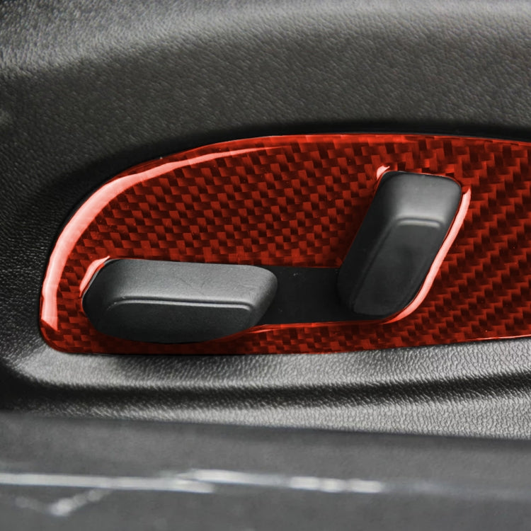Car Carbon Fiber Seat Adjustment Panel Decorative Sticker for Chevrolet Camaro 2017-2019, Left and Right Drive Universal, Seat Adjustment Panel