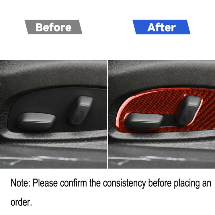 Car Carbon Fiber Seat Adjustment Panel Decorative Sticker for Chevrolet Camaro 2017-2019, Left and Right Drive Universal, Seat Adjustment Panel