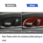 Car Carbon Fiber Seat Adjustment Panel Decorative Sticker for Chevrolet Camaro 2017-2019, Left and Right Drive Universal, Seat Adjustment Panel