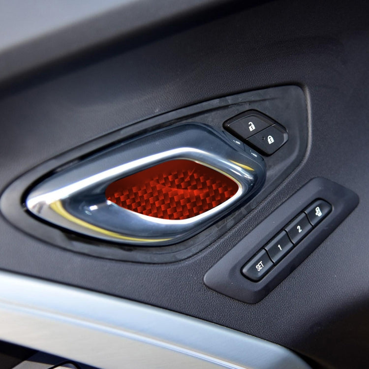 Car Carbon Fiber Inside Door Bowl Decorative Sticker for Chevrolet Camaro 2017-2019, Left and Right Drive Universal, Inside Door Bowl