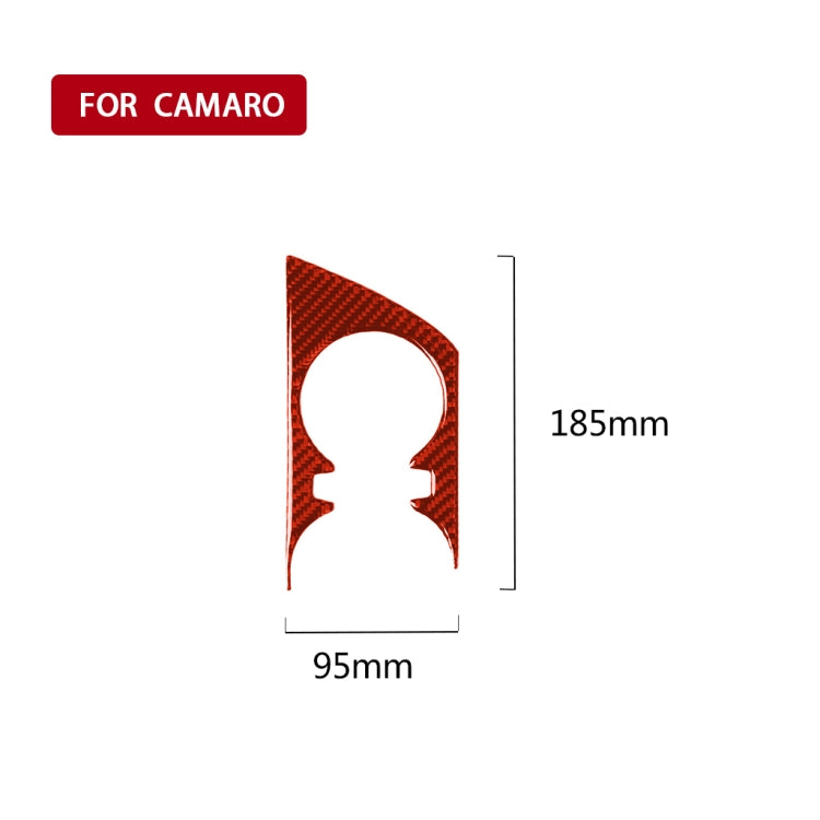 Car Carbon Fiber Water Cup Holder Panel Decorative Sticker for Chevrolet Camaro 2017-2019, Left Drive, Water Cup Holder Panel