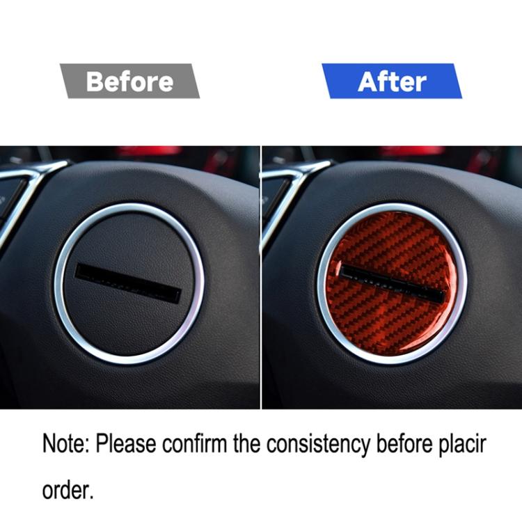 Car Carbon Fiber Steering Wheel Logo Decorative Sticker for Chevrolet Camaro 2017-2019, Left and Right Drive Universal, Steering Wheel Logo