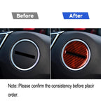 Car Carbon Fiber Steering Wheel Logo Decorative Sticker for Chevrolet Camaro 2017-2019, Left and Right Drive Universal, Steering Wheel Logo
