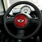 2 in 1 Car Carbon Fiber Steering Wheel Decorative Sticker for BMW Mini R55 R56 Countryman R60 Paceman R61 2007-2013, Left and Right Drive Universal, Steering Wheel R