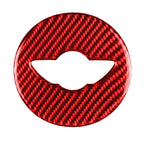 Car Carbon Fiber Steering Wheel Logo Decorative Sticker for BMW Mini R55 R56 Countryman R60 Paceman R61 2007-2013, Left and Right Drive Universal, Steering Wheel Logo R