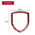 Car Carbon Fiber Steering Wheel Logo Decorative Sticker for Porsche Macan 2014-2021, Left and Right Drive Universal, Steering Wheel Logo