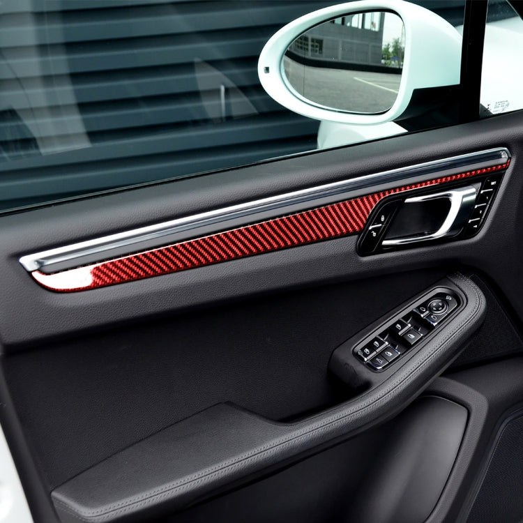 Car Carbon Fiber Door Panel Decorative Sticker for Porsche Macan 2014-2021, Left and Right Drive Universal, Door Panel