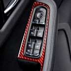 Car Carbon Fiber Window Buttons Panel Decorative Sticker for Porsche Macan 2014-2021, Left and Right Drive Universal, Window Buttons Panel