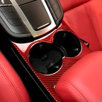 Car Carbon Fiber Water Cup Holder Panel Decorative Sticker for Porsche Macan 2014-2021, Left and Right Drive Universal, Water Cup Holder Panel