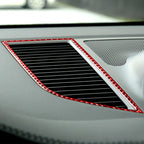 Car Carbon Fiber Dashboard Air Outlet Panel Decorative Sticker for Porsche Macan 2014-2021, Left and Right Drive Universal, Dashboard Air Outlet Panel