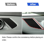 Car Carbon Fiber Dashboard Air Outlet Panel Decorative Sticker for Porsche Macan 2014-2021, Left and Right Drive Universal, Dashboard Air Outlet Panel