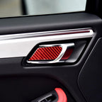 Car Carbon Fiber Inner Door Bowl Panel Decorative Sticker for Porsche Macan 2014-2021, Left and Right Drive Universal, Inner Door Bowl Panel