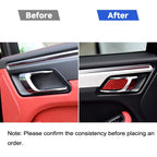 Car Carbon Fiber Inner Door Bowl Panel Decorative Sticker for Porsche Macan 2014-2021, Left and Right Drive Universal, Inner Door Bowl Panel