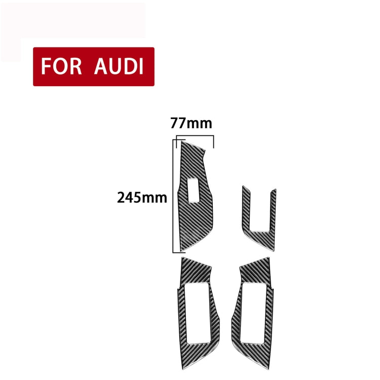 Car Carbon Fiber Window Glass Lift Decorative Sticker for Audi A6L / A7 2019-, Right Drive, Window Glass Lift, Right Drive