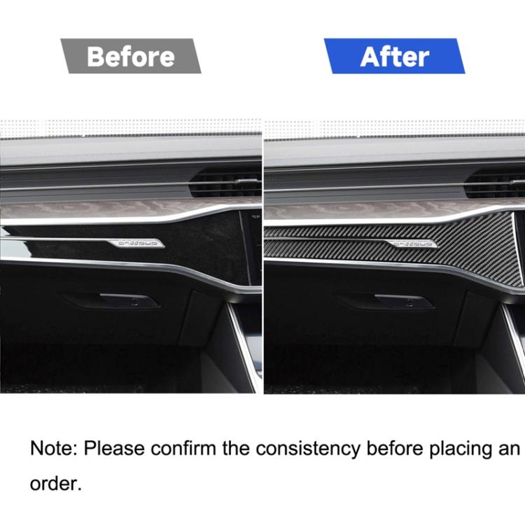 Car Carbon Fiber Central Control Decorative Sticker for Audi A6L / A7 2019-, Right Drive, Central Control, Right Drive