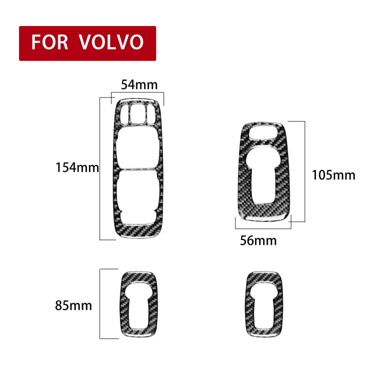 4 in 1 Car Carbon Fiber Door Set B Decorative Sticker for Volvo XC90 2003-2014, Left Drive, Door Set B, Left Drive
