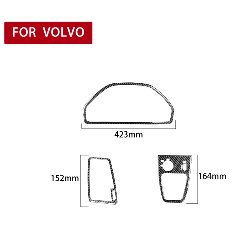 3 in 1 Car Carbon Fiber Steering Wheel Set Decorative Sticker for Volvo XC90 2003-2014, Left and Right Drive Universal, Steering Wheel Set