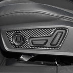 Car Carbon Fiber Seat Adjustment Panel Decorative Sticker for Audi A6L / A7 2019-, Left and Right Drive Universal, Seat Adjustment Panel