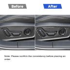 Car Carbon Fiber Seat Adjustment Panel Decorative Sticker for Audi A6L / A7 2019-, Left and Right Drive Universal, Seat Adjustment Panel