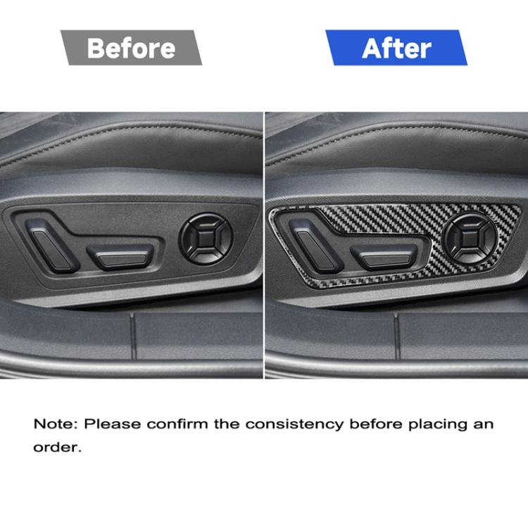 Car Carbon Fiber Seat Adjustment Panel Decorative Sticker for Audi A6L / A7 2019-, Left and Right Drive Universal, Seat Adjustment Panel