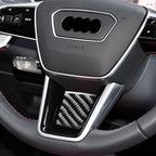 Car Carbon Fiber Steering Wheel Lower Decorative Sticker for Audi A6L / A7 2019-, Left and Right Drive Universal, Steering Wheel Lower
