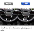 Car Carbon Fiber Steering Wheel Lower Decorative Sticker for Audi A6L / A7 2019-, Left and Right Drive Universal, Steering Wheel Lower