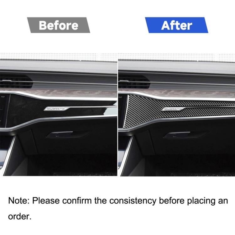 Car Carbon Fiber Central Control Decorative Sticker for Audi A6L / A7 2019-, Left Drive, Central Control