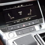 Car Carbon Fiber Warning Panel Buttons Decorative Sticker for Audi A6L / A7 2019-, Left and Right Drive Universal, Warning Panel Buttons